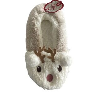 Fuzzy‎ Babba Reindeer Slippers 7.5-9 NWT